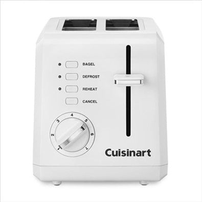 2-SLICE COMPACT TOASTER, WHITE