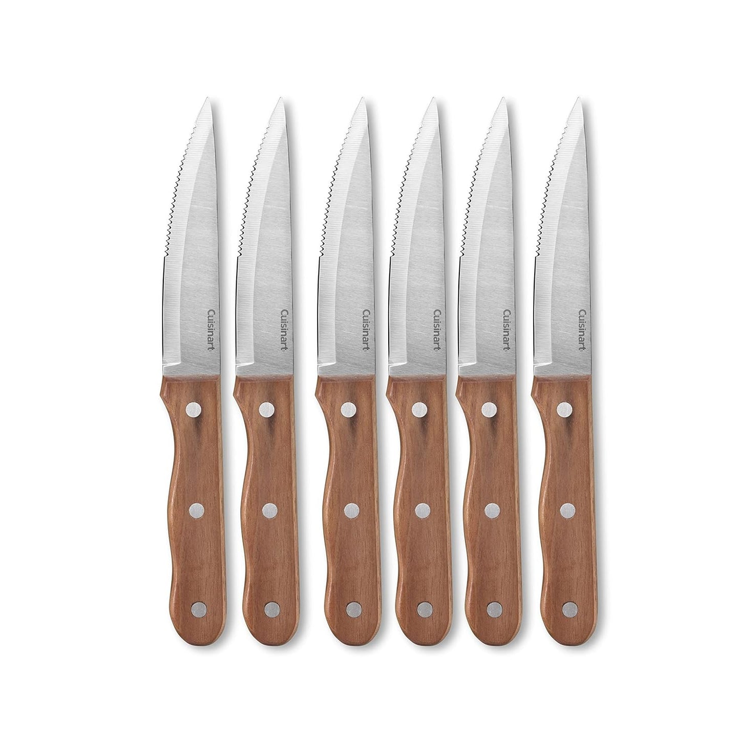 CUISINART 6-PIECE TRIPLE RIVET STEAK KNIFE SET - WALNUT