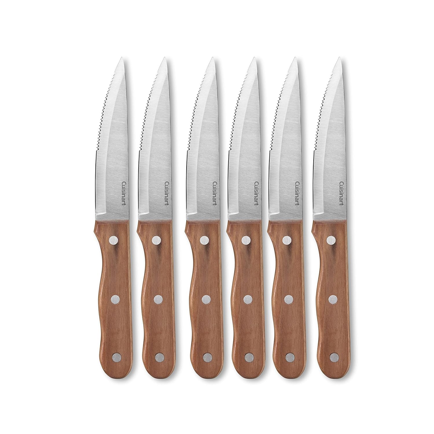 CUISINART 6-PIECE TRIPLE RIVET STEAK KNIFE SET - WALNUT